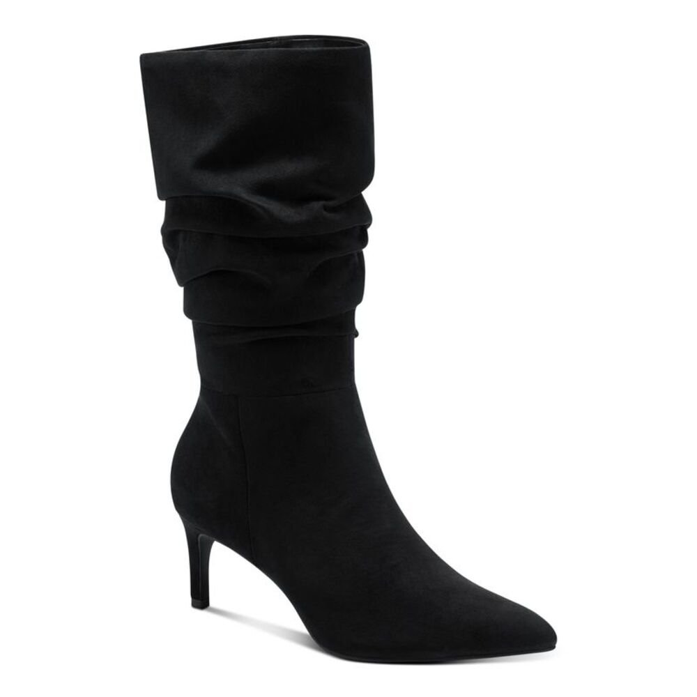 ALFANI Womens Black Padded Lissa Pointed Toe Stiletto Zip-Up Slouch Boot 11 M